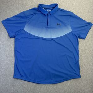 Men’s XL Loose Fit Under Armour ISO-Chill Polo Blue HeatGear Golf Shirt